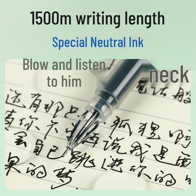 Diamond Large Capacity Black Gel Pen 0.38mm - Ultra Fine Student & Signature Pen