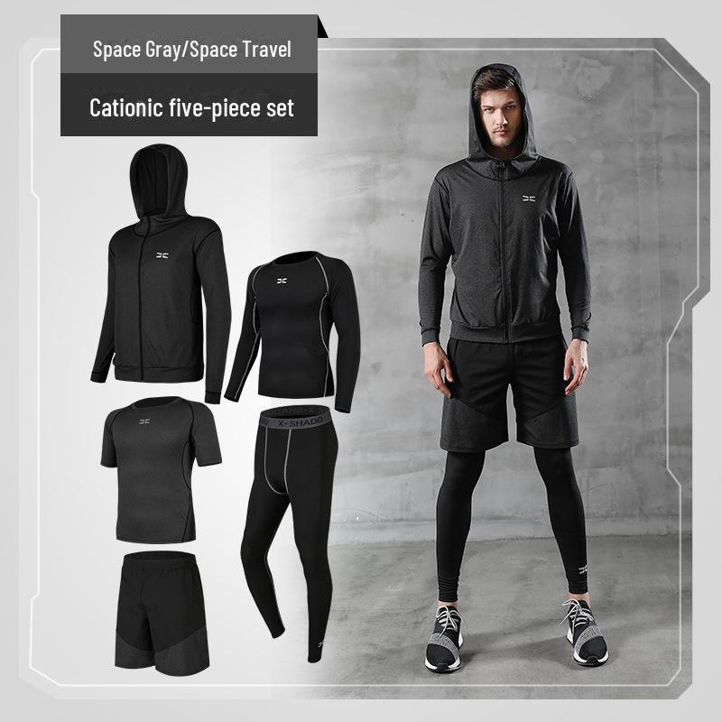 Men's Casual Fitness Running Suit: Shorts & Short-Sleeved Tights for Yoga & Training