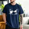Unisex Crew Neck Drum Set Silhouette Print Short Sleeve Cotton Tee Casual Summer Streetwear Loose Basic Daily Outdoor Wear Top