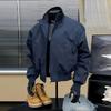 Navy Blue Ma1 Flight Jacket Men's Spring and Autumn High-end American Stand-up Collar Cleanfit Short Shoulder Jacket