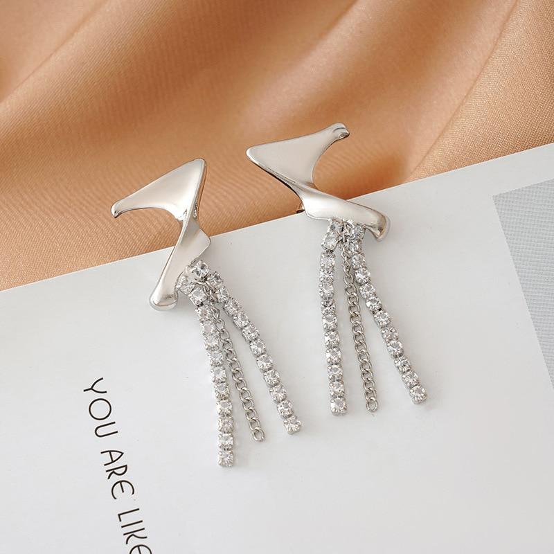 Punk Elf Ear Cuff Fake Piercing Dangle Earrings Silver Tassel Clip On Earrings Unique Fairy Ears Goth Jewelry Dropshipping