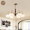 Wabi-Sabi Vintage Persimmon Pendant Light - Retro Solid Wood Eye-Protecting Fixture for Living Room, Study, Bedroom