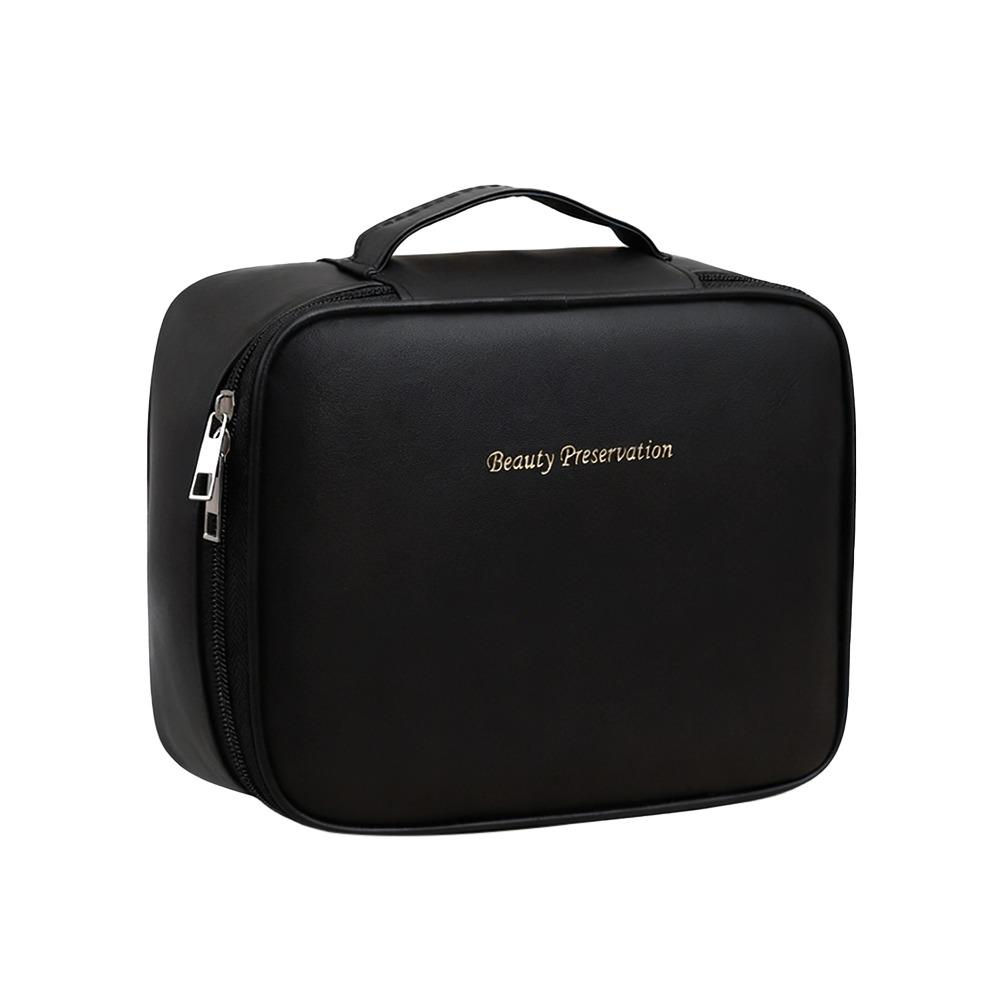 Square Detachable Makeup Bag PU Leather Zipper Cosmetic Bag Compartmentalized Storage Waterproof Makeup Bag Storage Bag