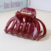 Super Grip Large Smudge-Ink Pumpkin Claw Hair Clip - 2025 New Style Women's Back-of-Head Shark Clip Accessory