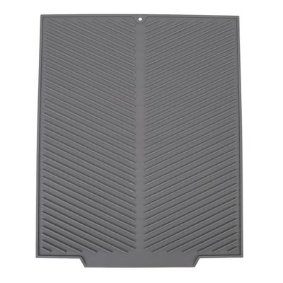 Silikon Abtropfmatte 485x405mm Hitzebeständig Rutschfest Küchenarbeitsplatte Abtropfunterlage für Zuhause Grau