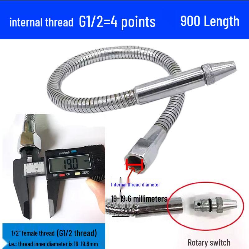 Adjustable Lathe Metal Coolant Tube with Nozzle & Switch, Universal Oil/Water Pipe for Machine Tools.
