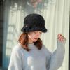 Winter Knitted Hat Wool Hat Fleece Warm Ear Protection Fashion Soft Comfortable Basin Hat Bucket Hat Hand Crocheted Ladies