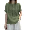 Women's Korean-Style Casual Ice Silk Loose Stylish Shirt Solid Color Button Short-Sleeve Chiffon Blouse