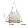 Casual Lace Straw Shoulder Bag Bohemian Hollow Weave Tote Bag Large Capacity Flower Beach Handbag Picnic