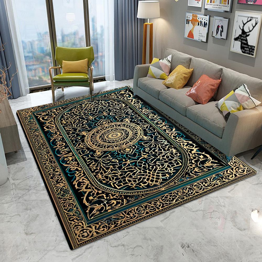 Retro European Persia Style Carpet Living Room Sofa Bedroom Study Kitchen Entrance Door Mat Non-slip Light Luxury Home Decor Rug