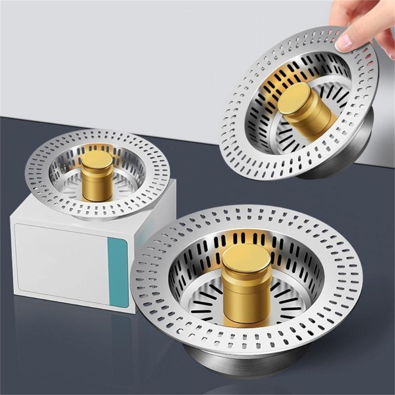 Sturdy Stainless Steel Kitchen Sink Drain Strainer Gold Finish Food Catcher Basket for Clean and Tidying Kitchens