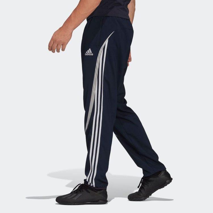 Adidas Knitted Sweatpants Men's Blue Moderate Straight Fit Pants HA2532