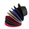 Retro British style flat top top hat couple men and women gentlemen's hat women's autumn and winter big flat brim woolen jazz hat