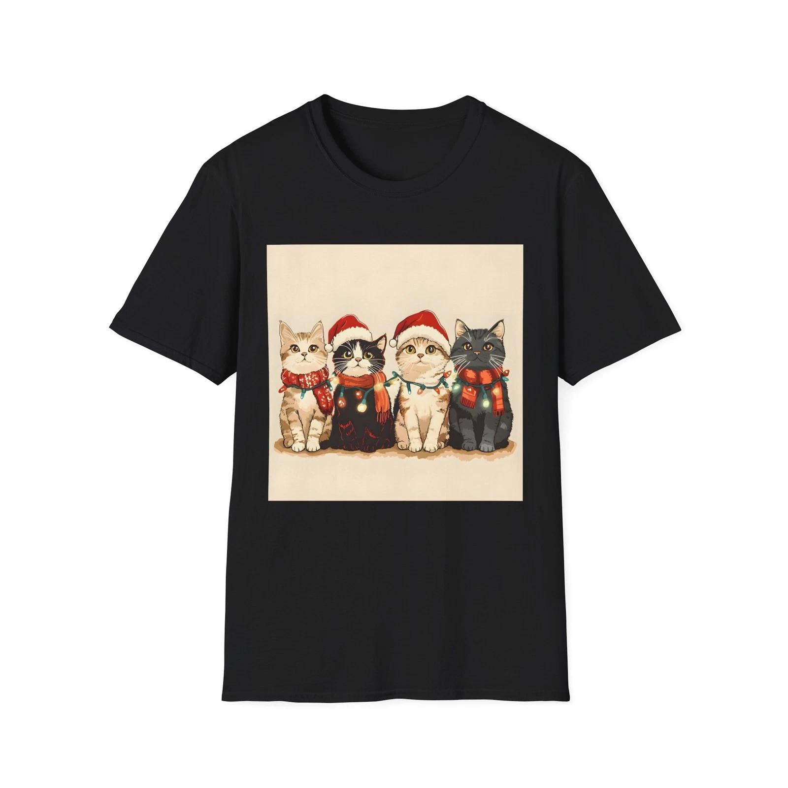 

Christmas Cat T-Shirt, Cute Pet Tee, Holiday Gift, Unisex Shirt, Fun [...] L