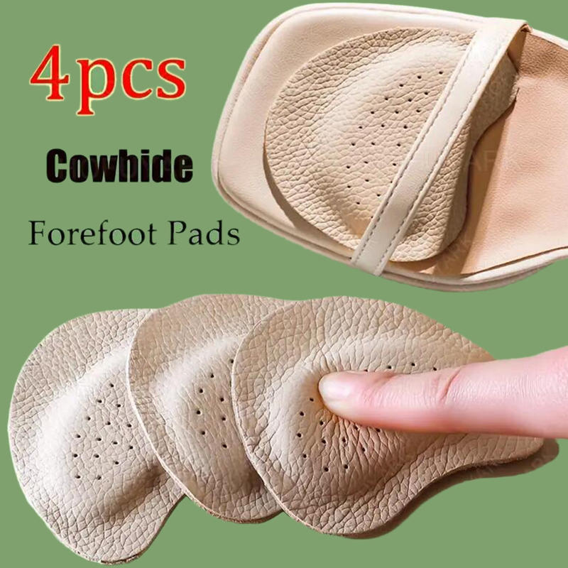 4Pcs Leather Forefoot Pads for Women High Heels Anti-slip Foot Care Shoe Pads Stickers Pain Relief Insert Insoles Toe Cushions