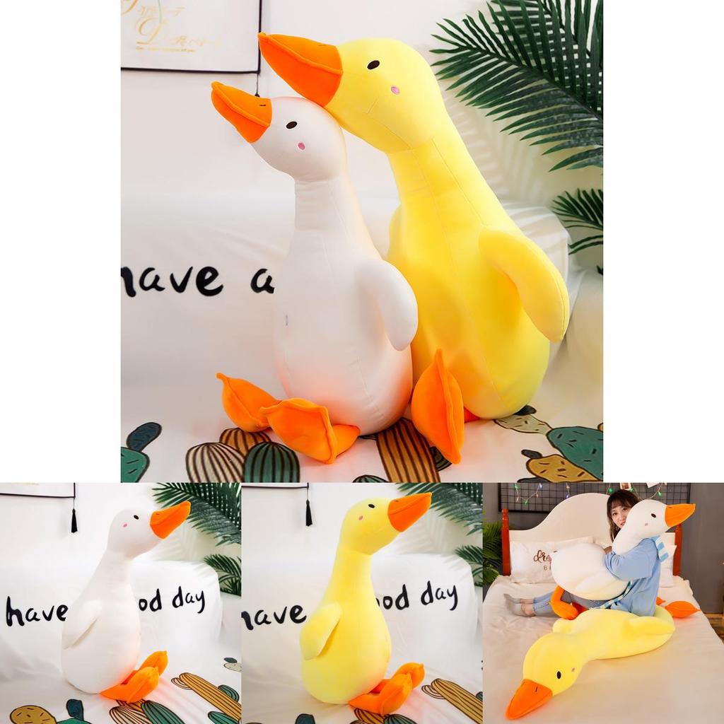 Adorable Long White Goose Plush Toy Creative Sleepy Hugging Pillow For Valentines Gift