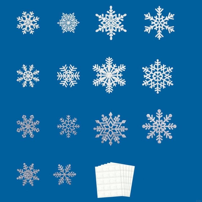 50pcs Winter Theme Snowflake Cut Outs Decoration for Festival Wall Displays