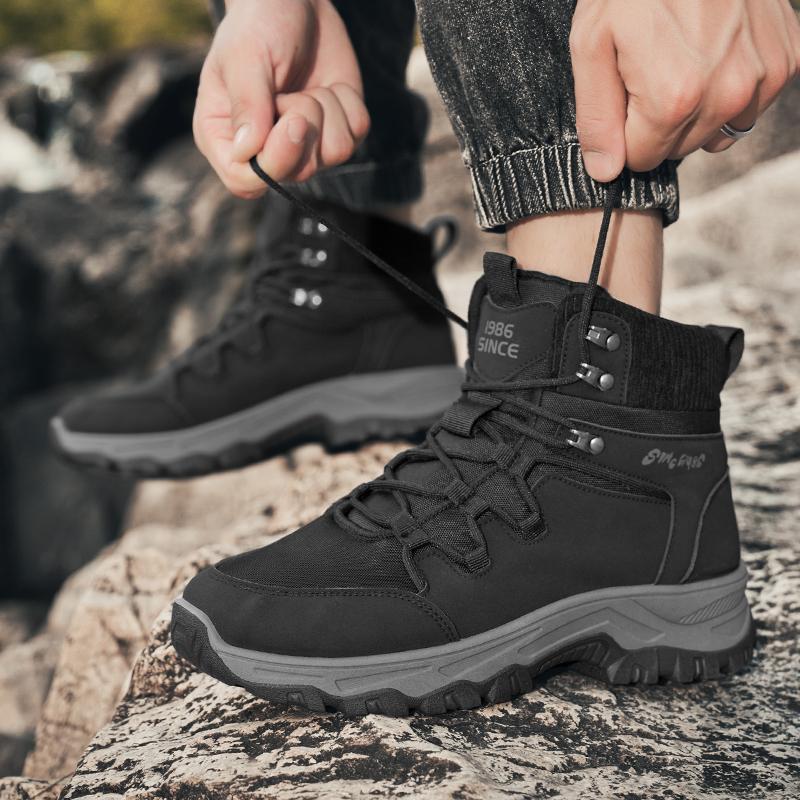 New Fashion Autumn And Winter Men's High Top Martin Boots Students Male Boys Trending Climbing Soft Sole Work Shoes Labor Protection Martin Sneakers