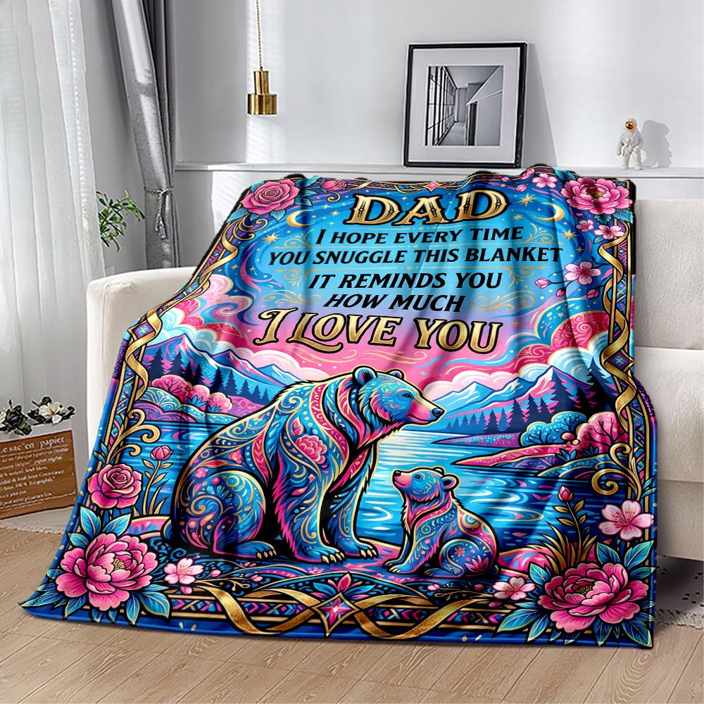 Love Letter To Dad Flannel Blanket-Soft and Suitable for Sofas,Beds,Offices,Travel,All Seasons,Great Gift for Holidays and Birthdays.