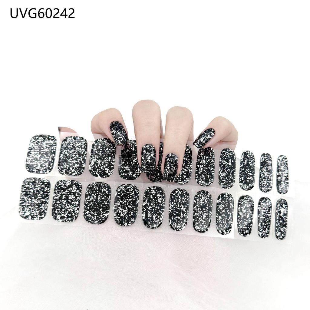 Transparent Nude UV Gel Nail Art Stickers: Semi-Cured, Semi-Baked Manicure Sheets