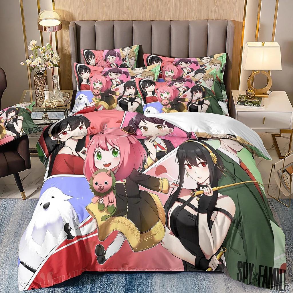 Anime SPY×FAMILY Anya All Season Duvet Cover kawaii Bedding set Soft Quilt Cover and Pillowcases Single/Double/Queen/King
