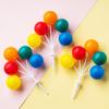 Colorful Retro Balloon Cake Toppers – Round Ball Dessert Decorations