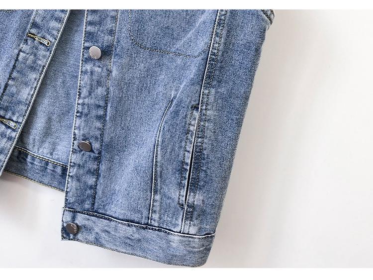 Trendy European-Style Embroidered Denim Vest for Women - Versatile Sleeveless Jacket, Short Style for Spring and Autumn 2025