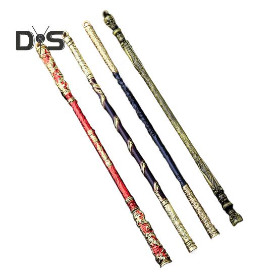 4 Teile/satz Wukong Goldene Knüppel Rake Staff Kit Geschnitzte Reise in den Westen Charakter Waffe Ruyi Jingu Bang Monkey King Bar Golden Hoop Stick Modell