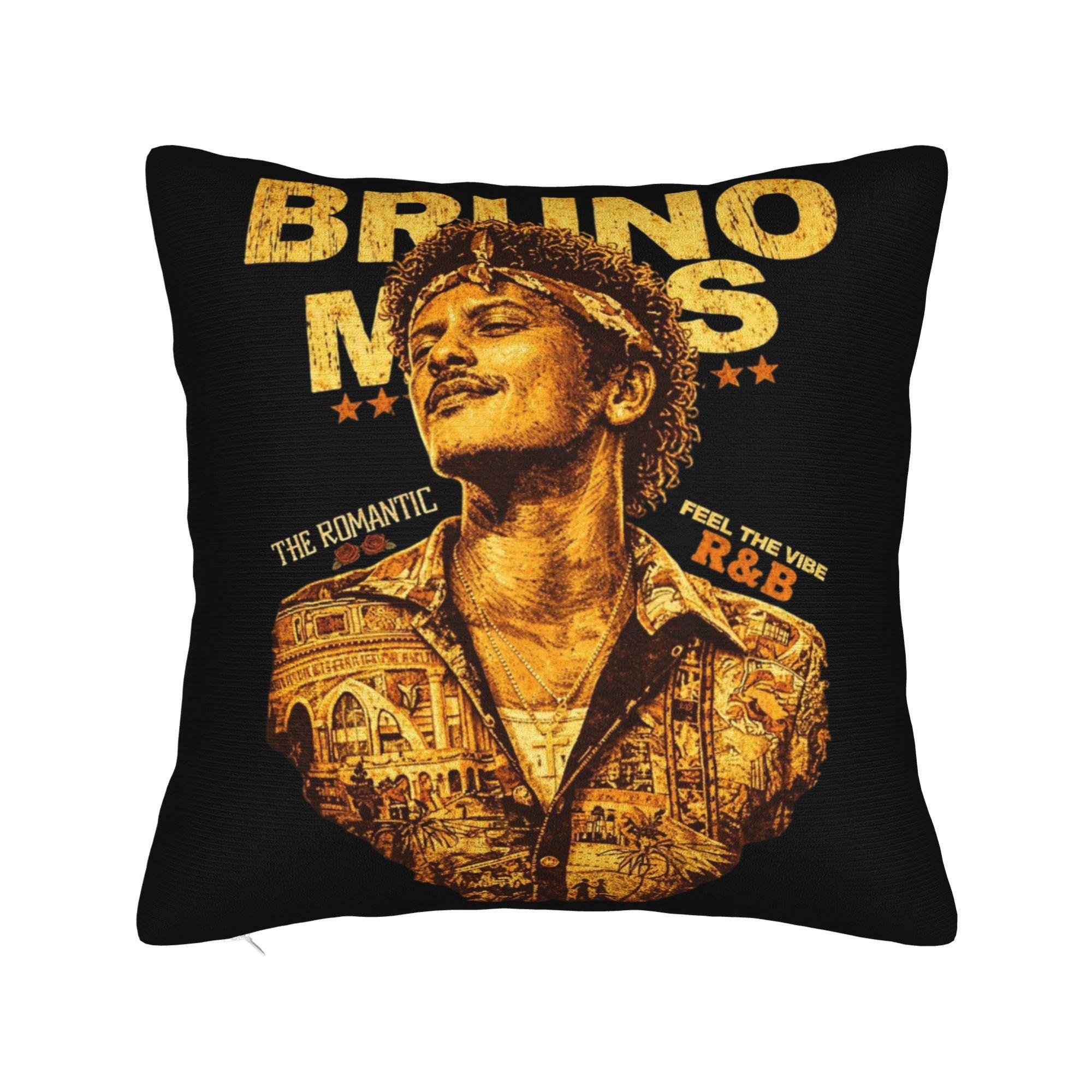

Bruno Mars The Romantic Tour 2026 Pillowcases Soft Cushion Cover Throw Pillow Cover Seat Decorations Zipper Multiple Sizes 20x20in 50X50cm