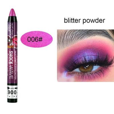 Shadow Eye Makeup 2 In 1 Waterproof Eye Shadow Lipstick Pen Smudge-Free Stick Lip Makeup Glitter Shimmer Long-Lasting, 06 with Sharpener, 1 Piece