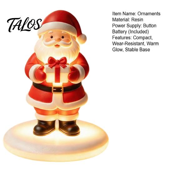 Decorative Lighting for Holidays Santa Claus Figurine with Warm LED Light, Christmas Glowing Tabletop Night Light Decor, Holiday Desktop Ornament Home