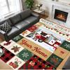 Christmas Custom Name Printed Square Area Rug Soft Non Slip Floor Carpet For Bedroom Holiday Gift