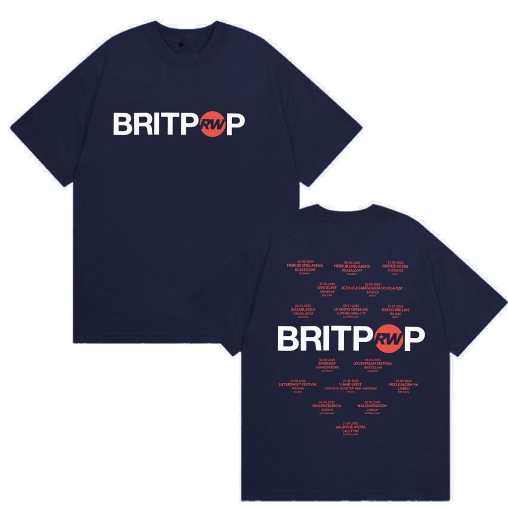 2027 Nuovo Robbie Williams BRITPOP Album Nuova Stampa T-shirt Unisex WoUnisex Hip Hop Musica Pop Manica Corta T-shirt 100% Cotone Tees Str
