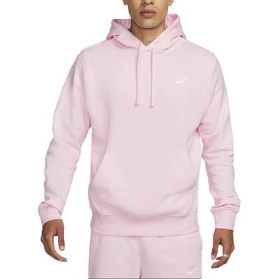 Nike Sportovní oblečení Club Solid Měkká Pohodlná Mikina přes hlavu Unisex Mikiny Světle růžová BV2654-663