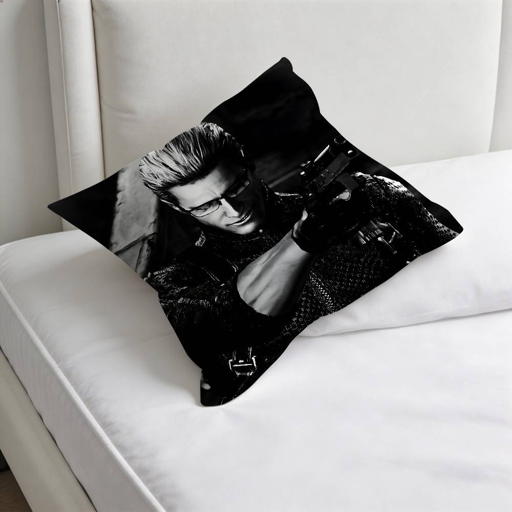 Funny AAlbert Wesker Decorative Square Pillow Cover Soft Comfortable Pillow Case Sofa Bed Home Decoration
