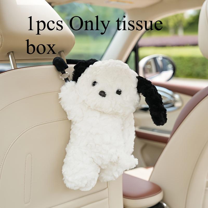 1 sztuka Pluszowy Kreskówkowy Szczeniak Pudełko na Chusteczki Samochodowe Wisząca Torba Samochodowa Torba na Chusteczki Samochodowe Dekoracyjne Pudełko na Chusteczki Samochodowe