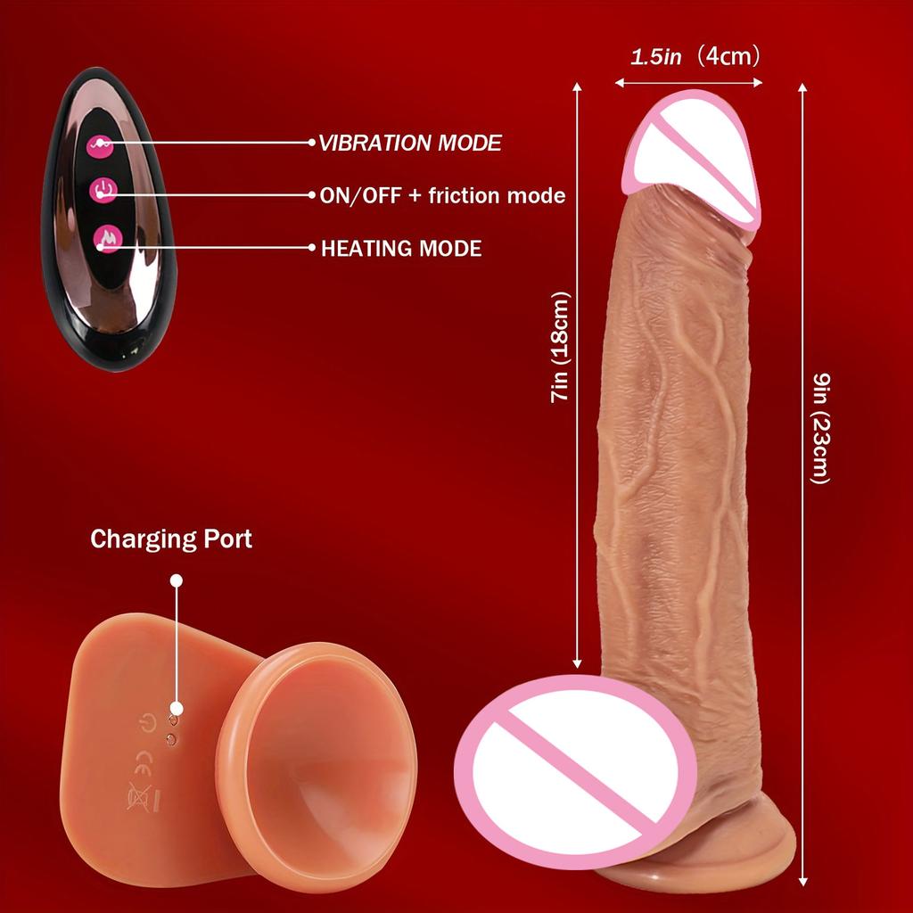 Realistic Dildo Telescopic Vibrator Adult Female Stimulator Big Dick Penis Anal Plug with Heating Thrusting Sex Toys for Women