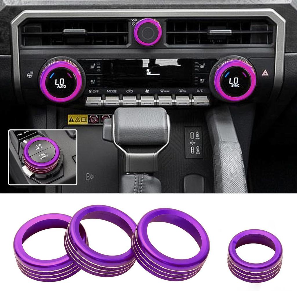 Aluminium-Knopfblenden für 2024-2025 Toyota Tacoma Klima & Audio
