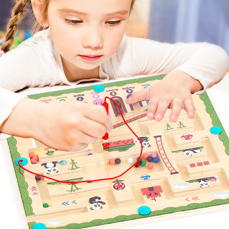 Children's Magnetic Maze Color Matching Montessori Toys Concentration Training Early Education Logic Thinking for 3+ Children
