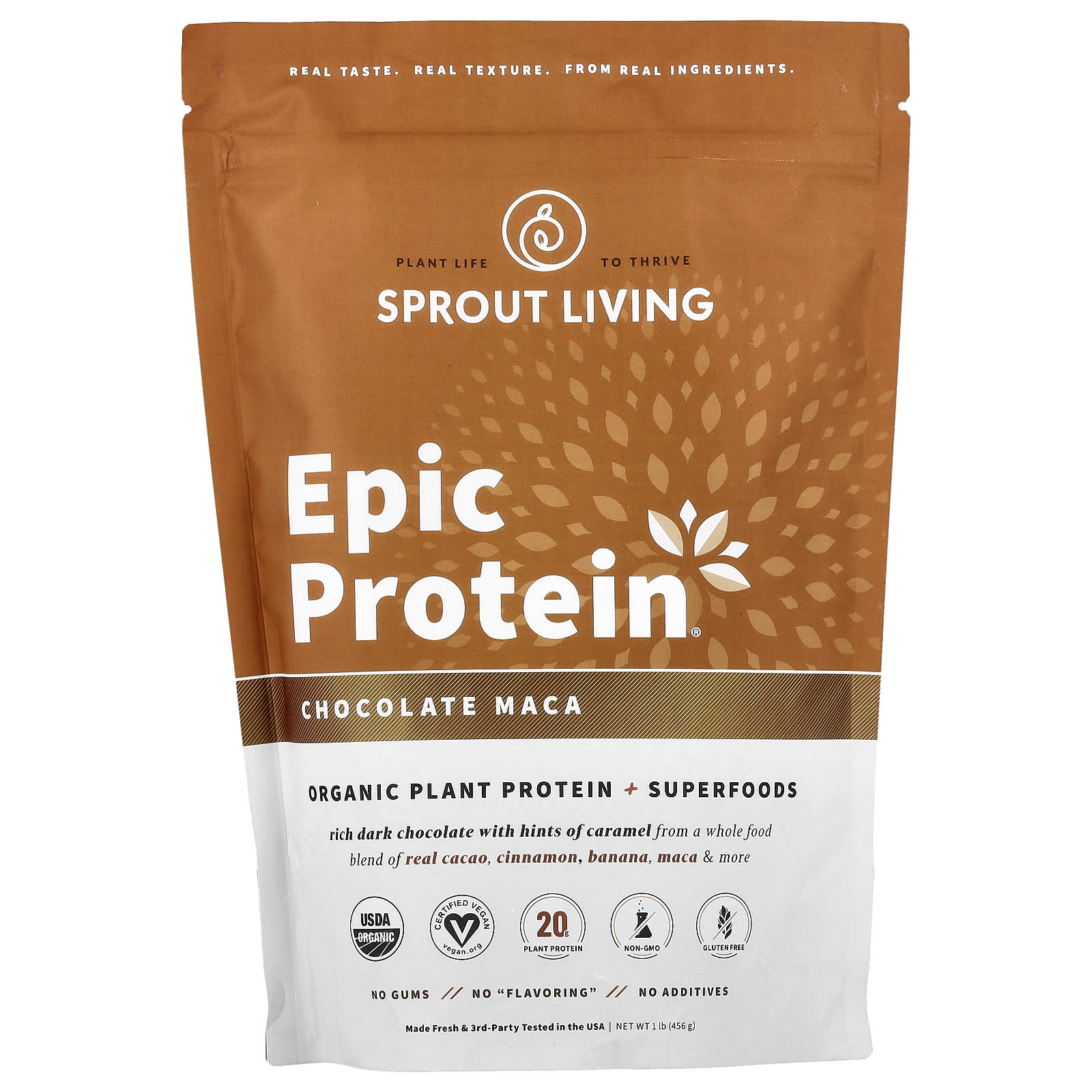 

Epic Protein, Organic Plant Protein + Superfoods, Chocolate Maca, 455G (1Lb)