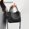 C.BANNER Women's Top-Grain Leather Bucket Tote Bag