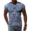 China Dunhuang Mural Graphic Shirt 3D Harajuku Print New Summer Retro Art Casual Short Sleeve Top For Men And Women Personality