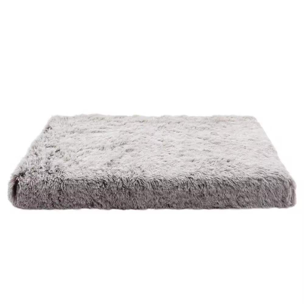 Eco-Friendly Solid Modern Square Luxury Dog Crate Pad Bed with Cotton Fill for Large Dogs-Removable Washable Velvet Cover Carton