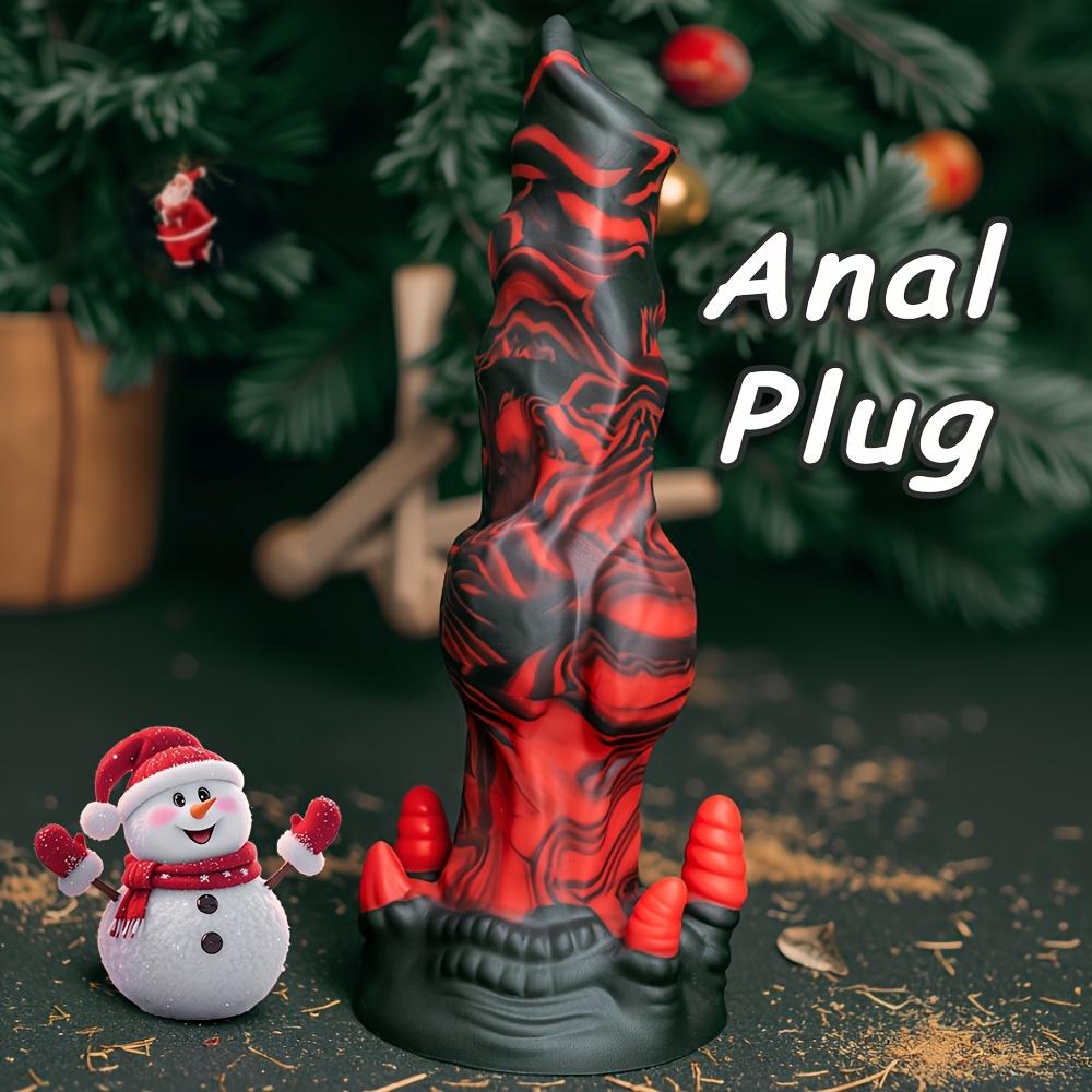 Fantasy Alien Anal Plug – Premium Liquid Silicone Anal Expander, Black & Red Design, Soft Teasing Toy for Couples, Bodysafe, Flexible & Smooth