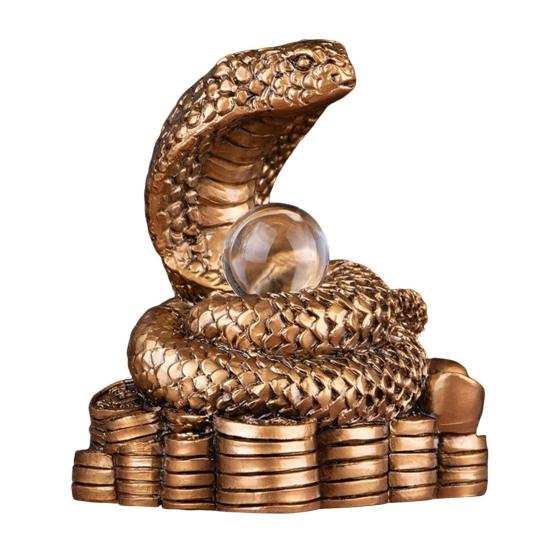 

Статуэтка змеи из смолы, старинный китайский зодиакальный талисман, модель змеи, удачи, мини-животное B бронзовый/красный