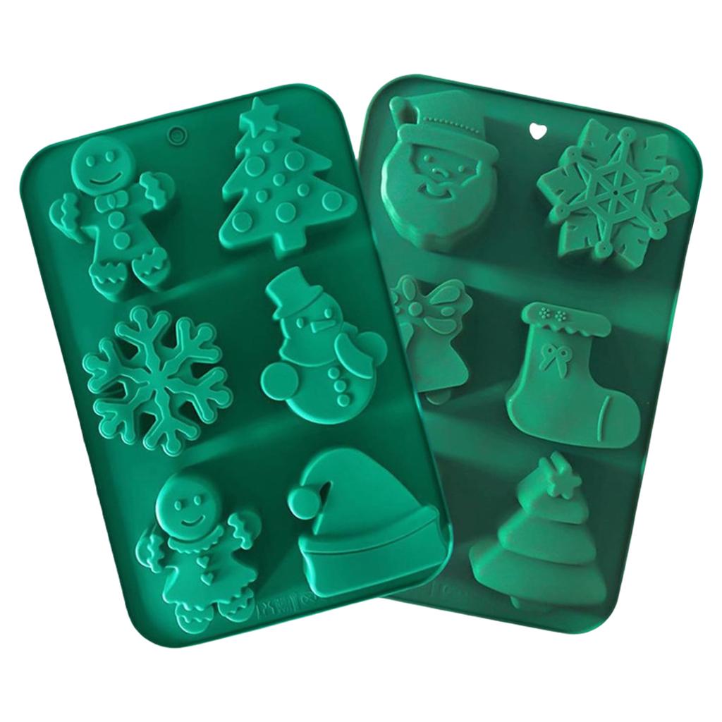 2PCS Silicone Baking Mould Reusable Ice Silicone Moulds 6-Cavity Mousse Cake Baking Molds for Making Soap/Cookie
