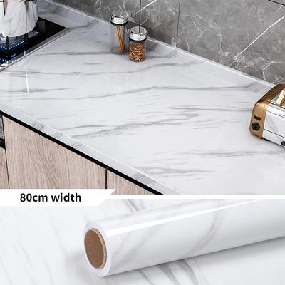 Papel Pintado Vinílico Impermeable de Mármol de 80cm para Baño Mesa Cocina Alacena Encimera Adhesivo Autoadhesivo para Decoración de Muebles PVC