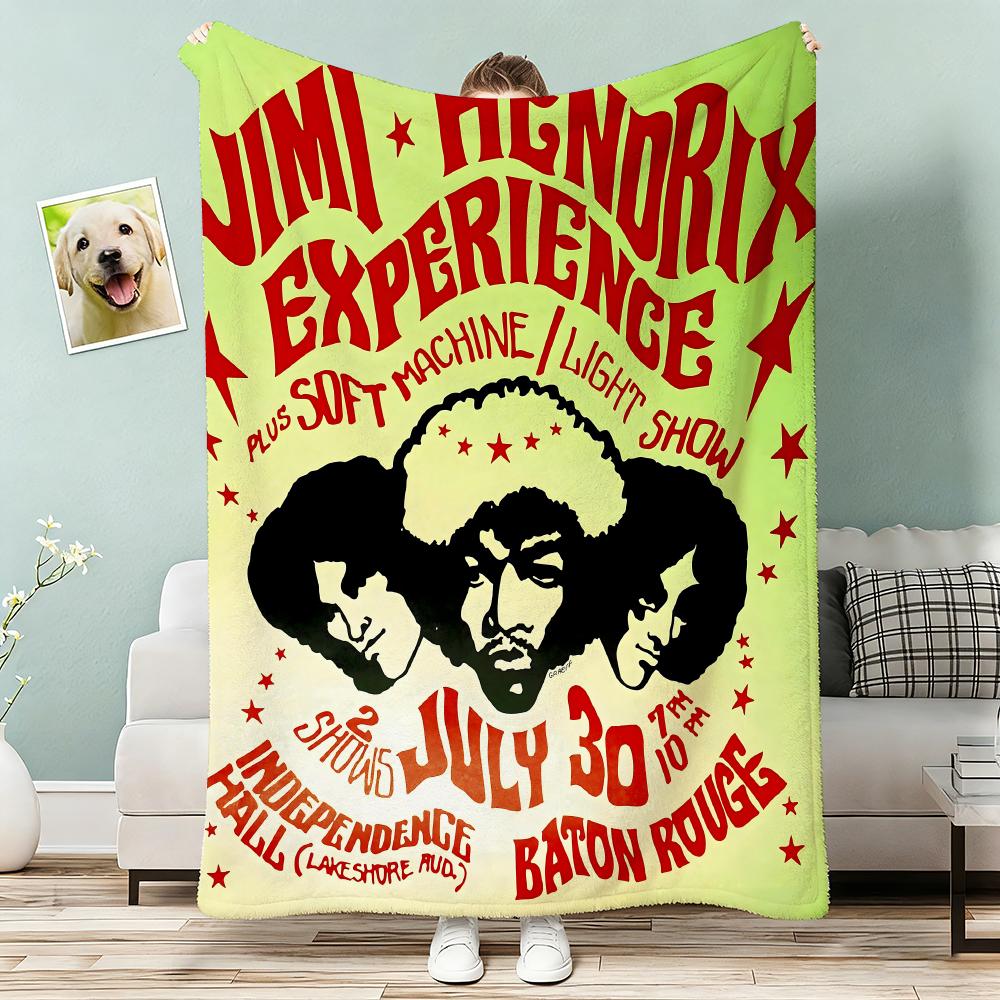 Guitarist JJimi HHendrixS Throw Lightweight G Flannel Blanket Soft Skinfriendly for Summer Cooling