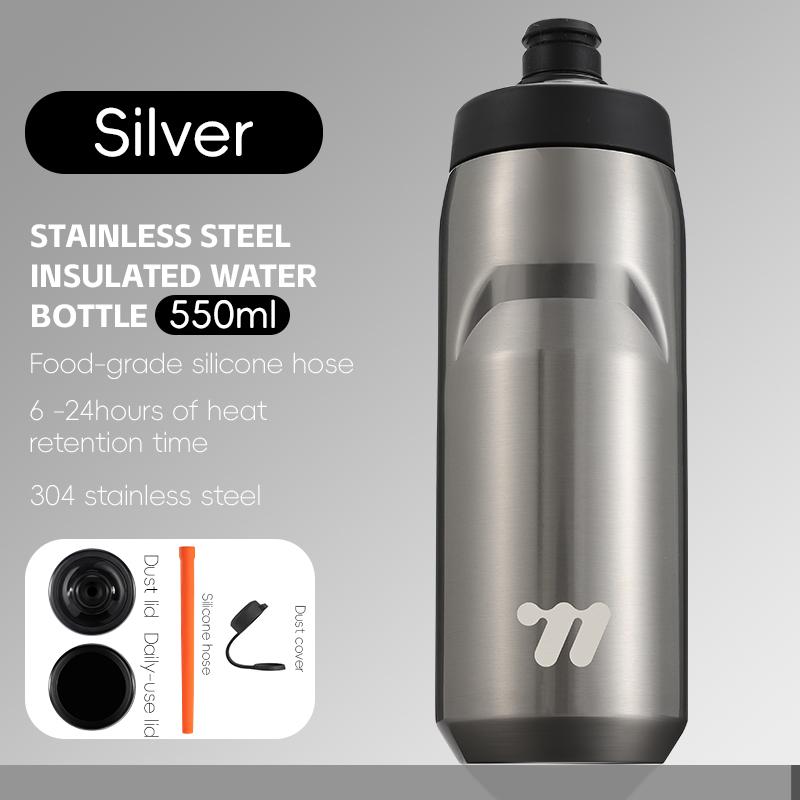 WEST BIKING Stainless Steel Bicycle Water Bottle 24H Cold/Hot Keeping 550ml Cycling Bottle Fitness Vacuum Cup Gym Sport Bottle 1
