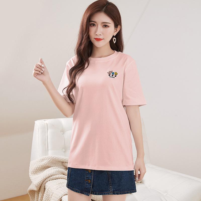 T-shirt a maniche corte a righe stile coreano da indossare sotto girocollo primavera da donna Ins moda donna top ampio taglia grande